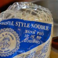 We use rice noodles because they soften without needing to be cooked....